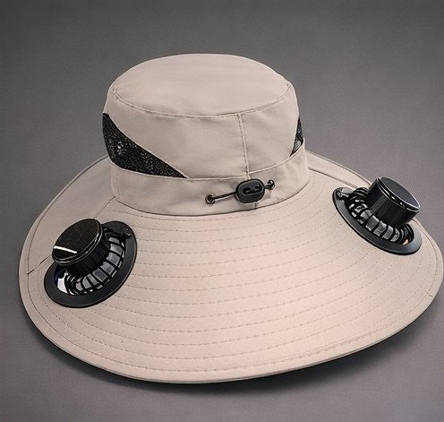 Kool Summer solar fan hat in sand